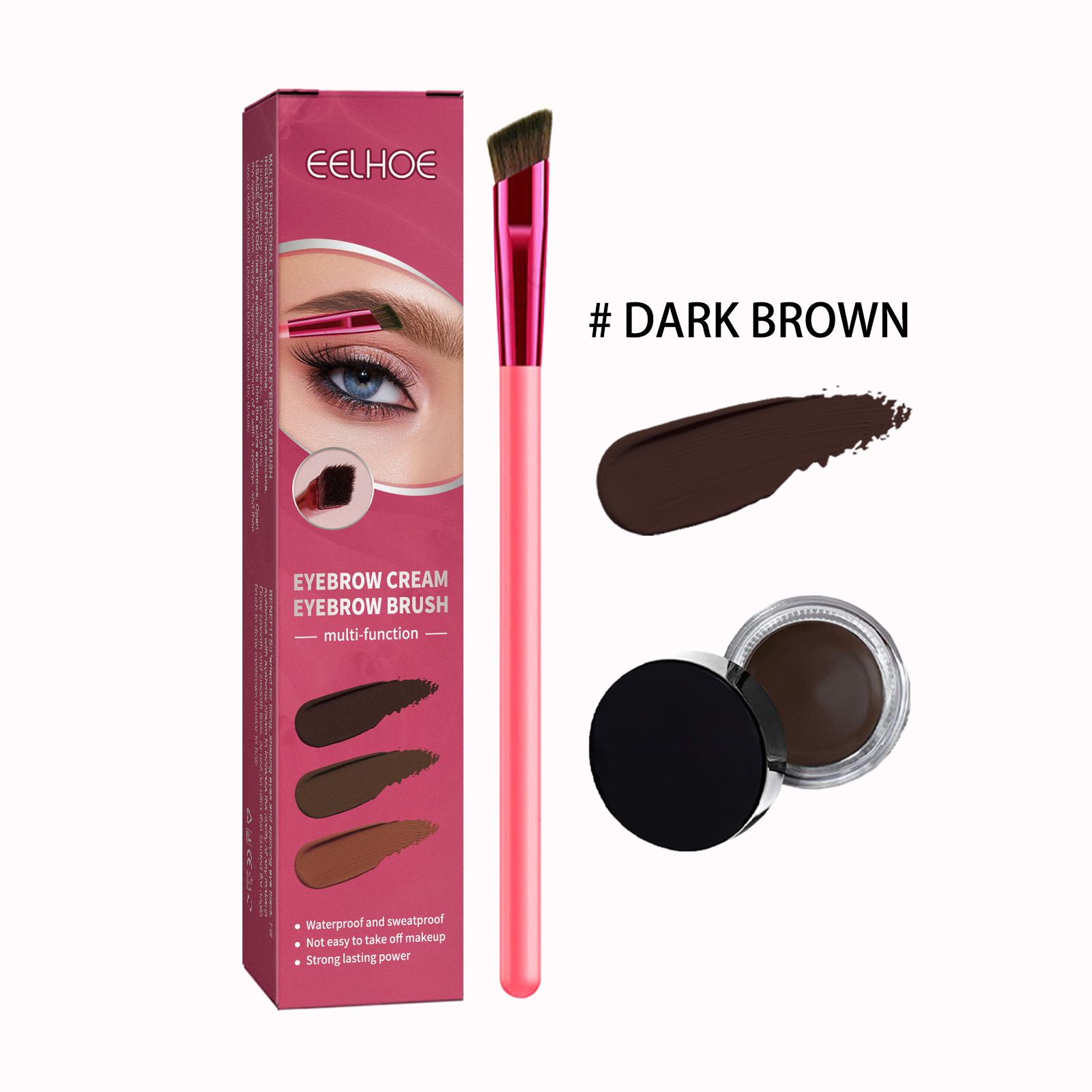 EELHOE Multi-functional Eyebrow Brush Set For Filling, Shaping, And Coloring Smooth Eyebrows Makeup Kit - Image 4