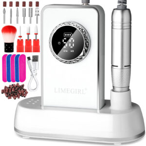 50000RPM Professional Electric Nail File Kit - Rechargeable Cordless Nail Drill For Acrylics Gel Nails, Portable E File Machine With 6 Bits For Home Salon Manicure Pedicure Care