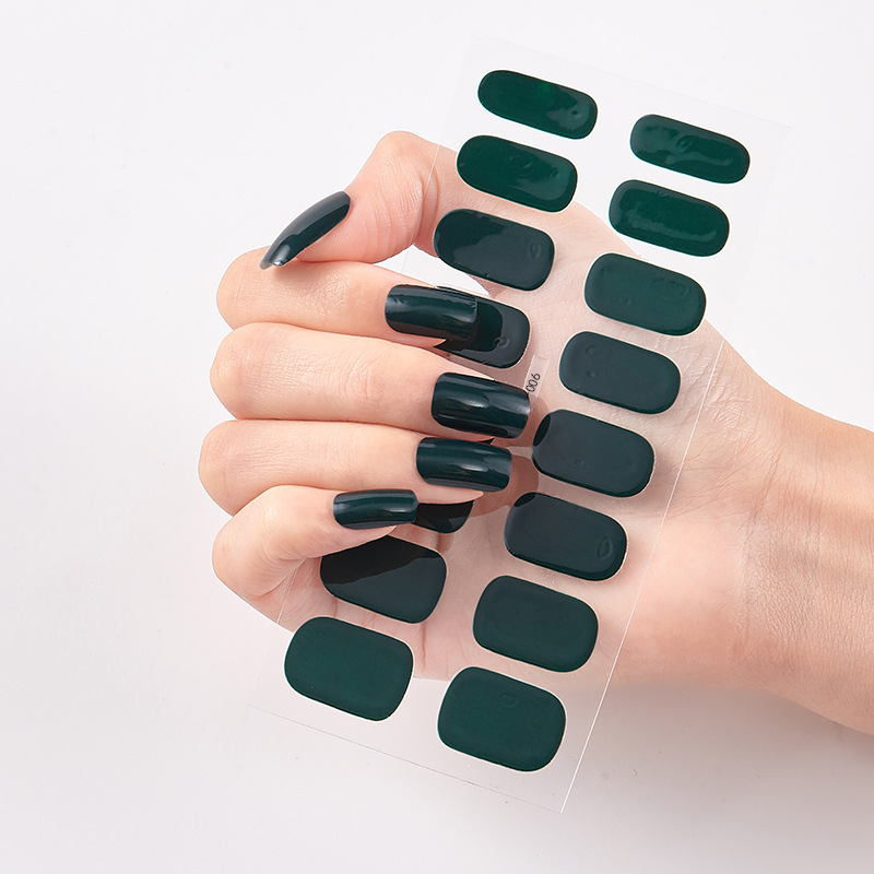 Pure Color 16 Nail Stickers - Image 3