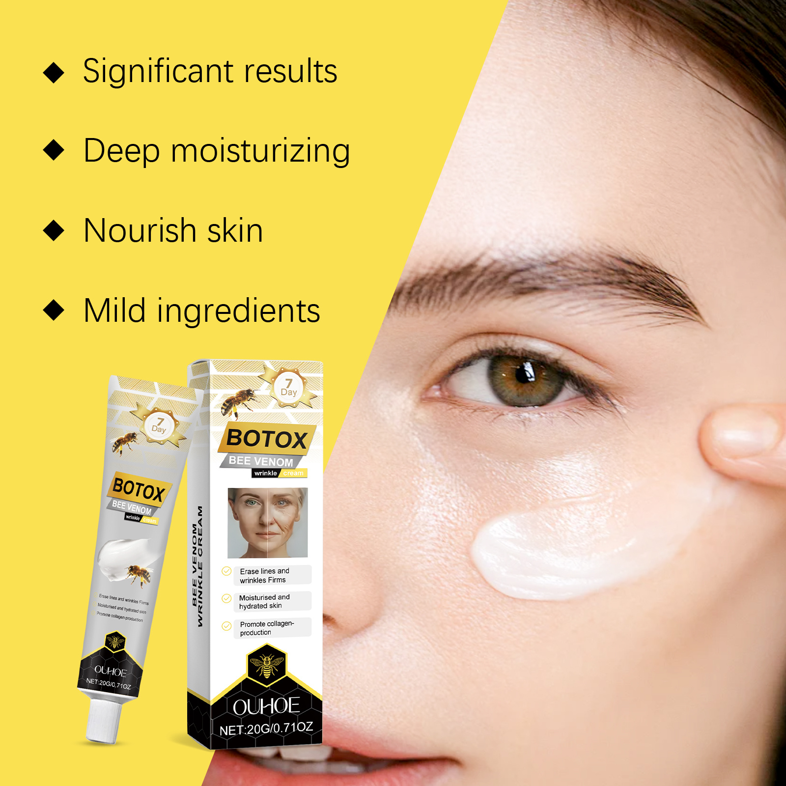 OUHOE Bee Venom Firming Cream, Moisturizes, Hydrates And Brightens The Complexion, Firming And Softening The Skin Care Moisturizing Cream - Image 6