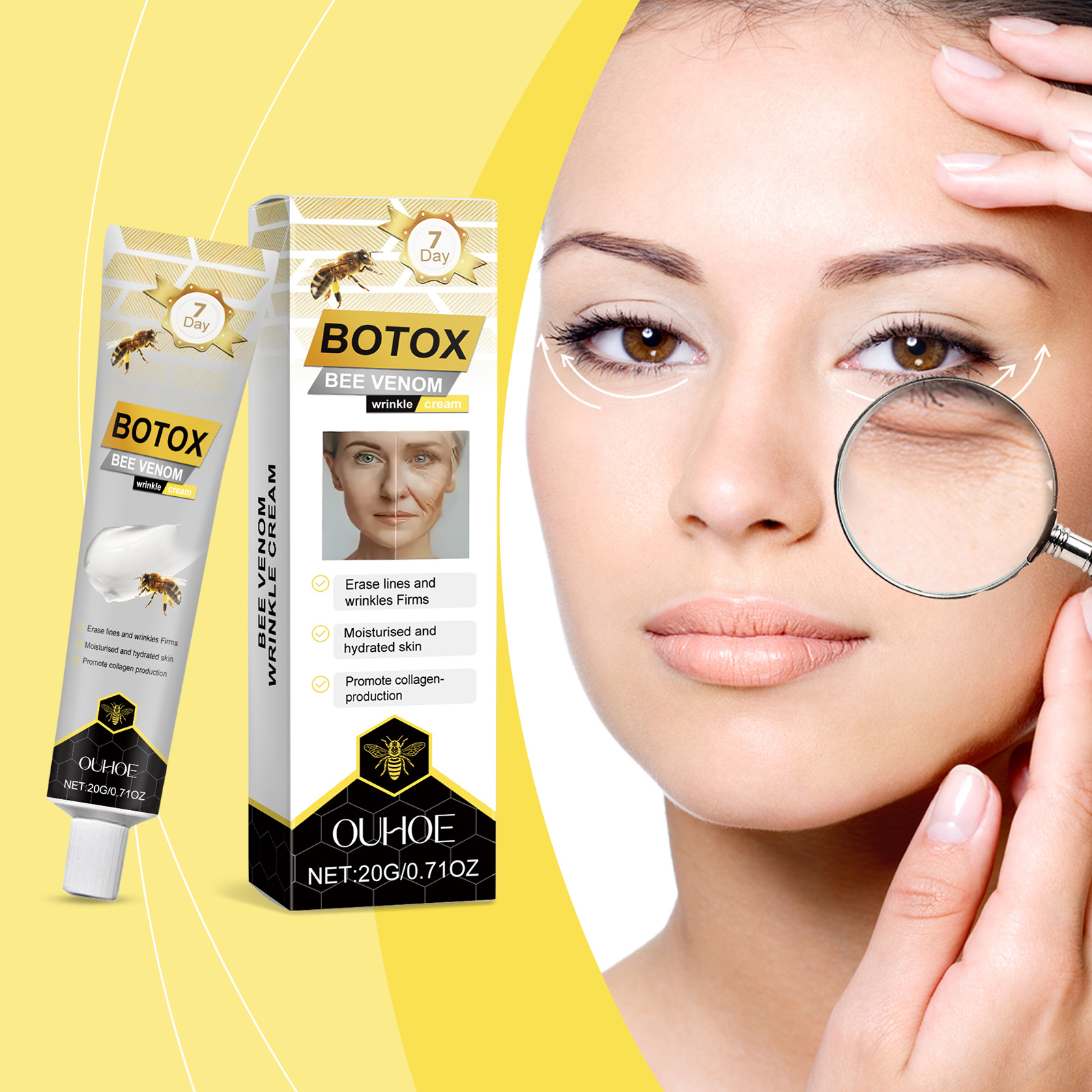 OUHOE Bee Venom Firming Cream, Moisturizes, Hydrates And Brightens The Complexion, Firming And Softening The Skin Care Moisturizing Cream - Image 4