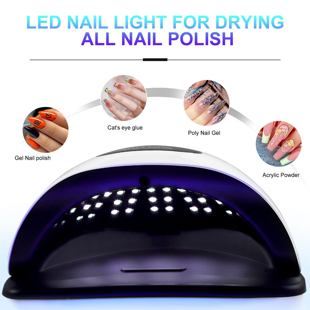 UV LED Nail Lamp, Nail Dryer For Gel Polish With 72Pcs-81Pcs Lamp Beads And Automatic Sensor 4 Timer Setting Professional Nail Art Tools - Image 8