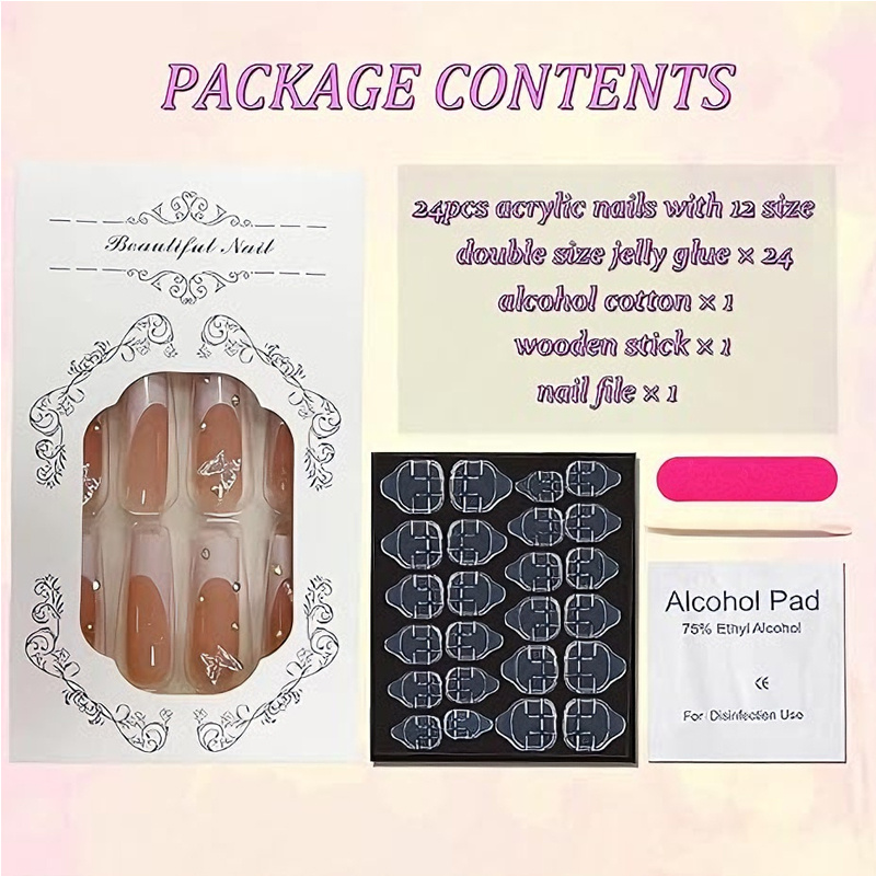 24 PCS Diamond Butterfly Nail Art - Image 10