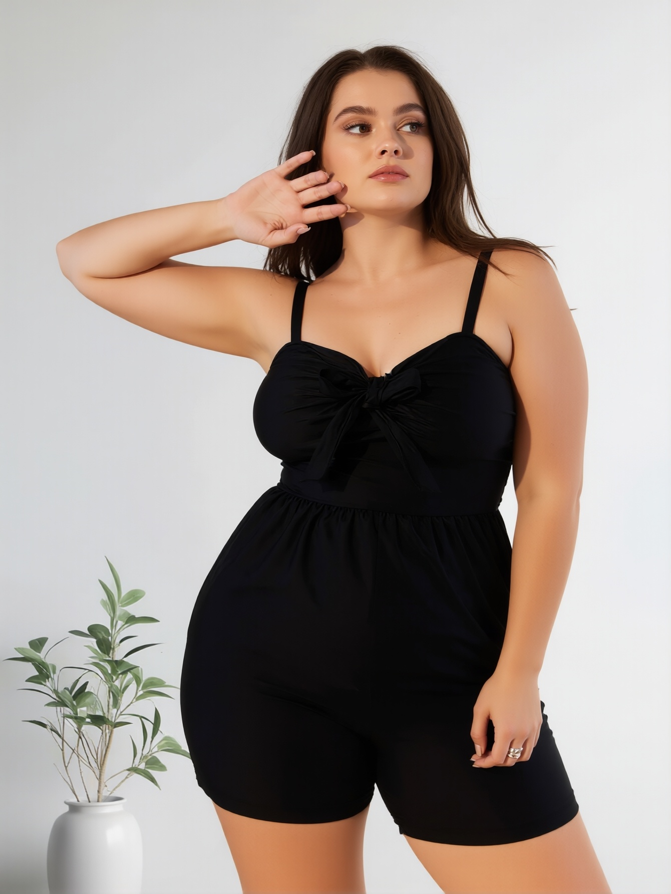 New Elegant And Fashionable Women's StyleWomen's Swimsuit For Beach Vacation With High Neck And Adjustable StrapsBeach Tankini-M062