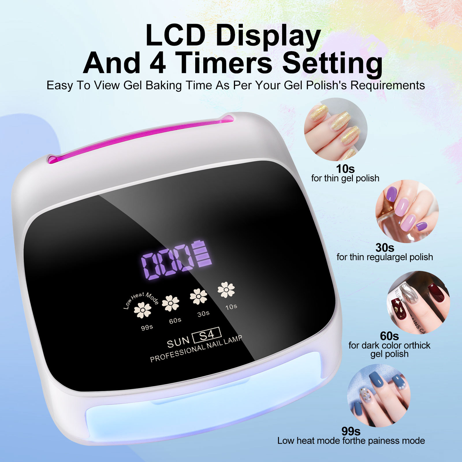 UV Nail Lamp, Professional Cordless UV LED Lamp For Nails 66Pcs Lamp Beads Automatic Sensor Gel Nail Uv Light For Nail Art At Home And In Salons - Image 5