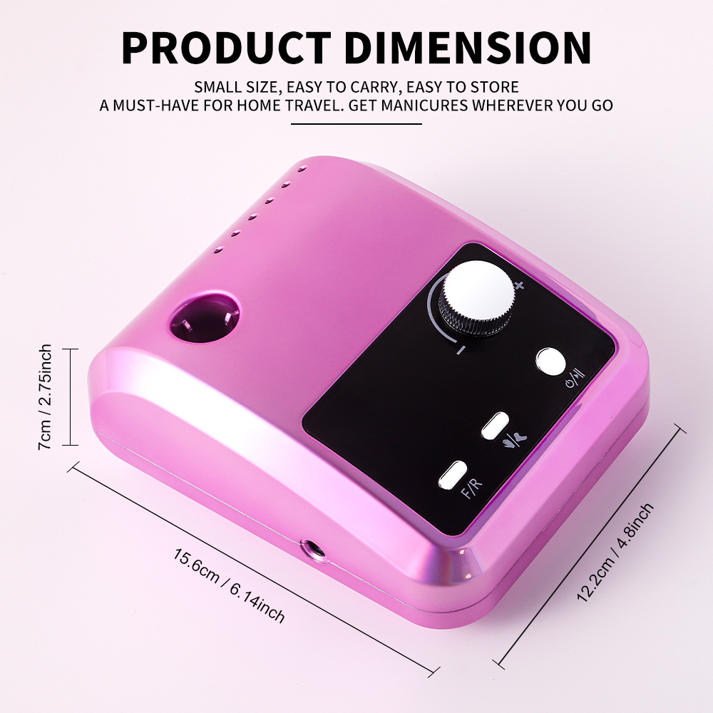 Electric Nail Drill Professional - 45000 RPM Nail File Kit Machine With LCD Display, Hand & Foot Control Low Noise For Acrylic, Gel Nails, Manicure & Pedicure - Salon & Home Use - Image 8