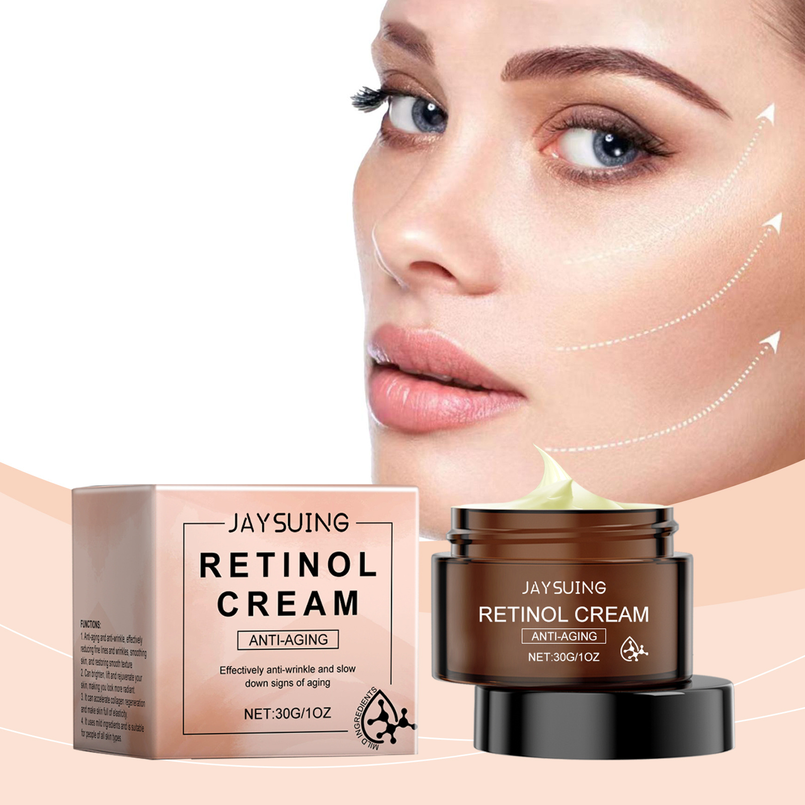 Jaysuing Retinol Moisturizing Anti-Wrinkle Cream Moisturizes, Brightens And Hydrates With Retinol Arbutin - Image 4