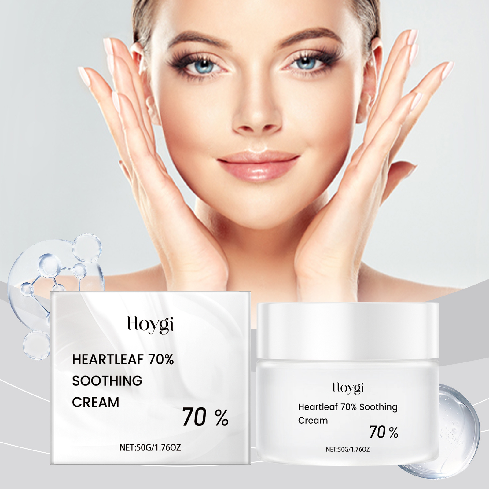 Hoygi Heart Leaf Moisturizing And Soothing Cream, Relieves Dry Skin, Hydrates, Nourishes And Restores Skin Elasticity - Image 3