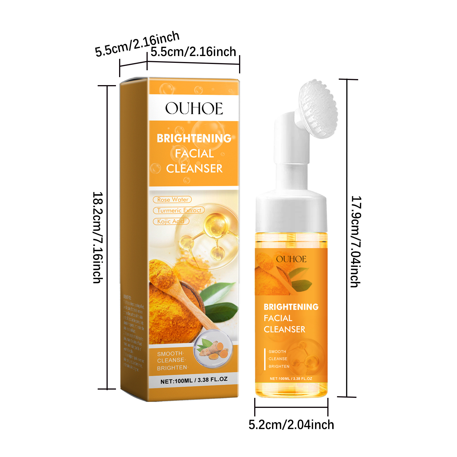 OUHOE Turmeric Cleanser Gently Cleanses Facial Skin, Moistens, Nourishes And Nourishes Skin Without Straining - Image 2