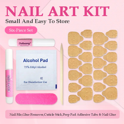 GGddsha Long Nail Designs Reusable PMMA AcrylicBaroque Glass Style Press-on Nails With Box Gifts ForWomen,Mosaic Mirage - Image 3