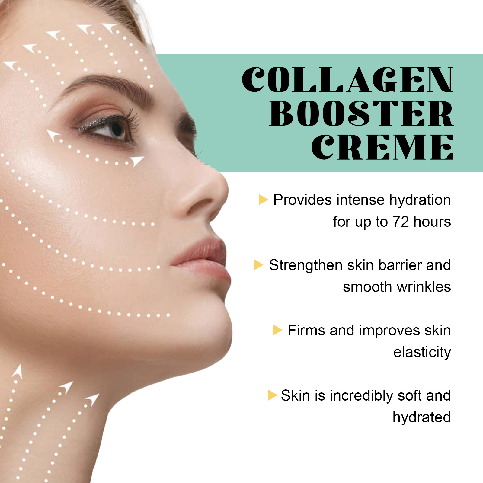 Hoygi Collagen Booster Creme, Reduce Wrinkles Repair Skin Barrier Firming Hydrating Smoothing Cream - Image 3