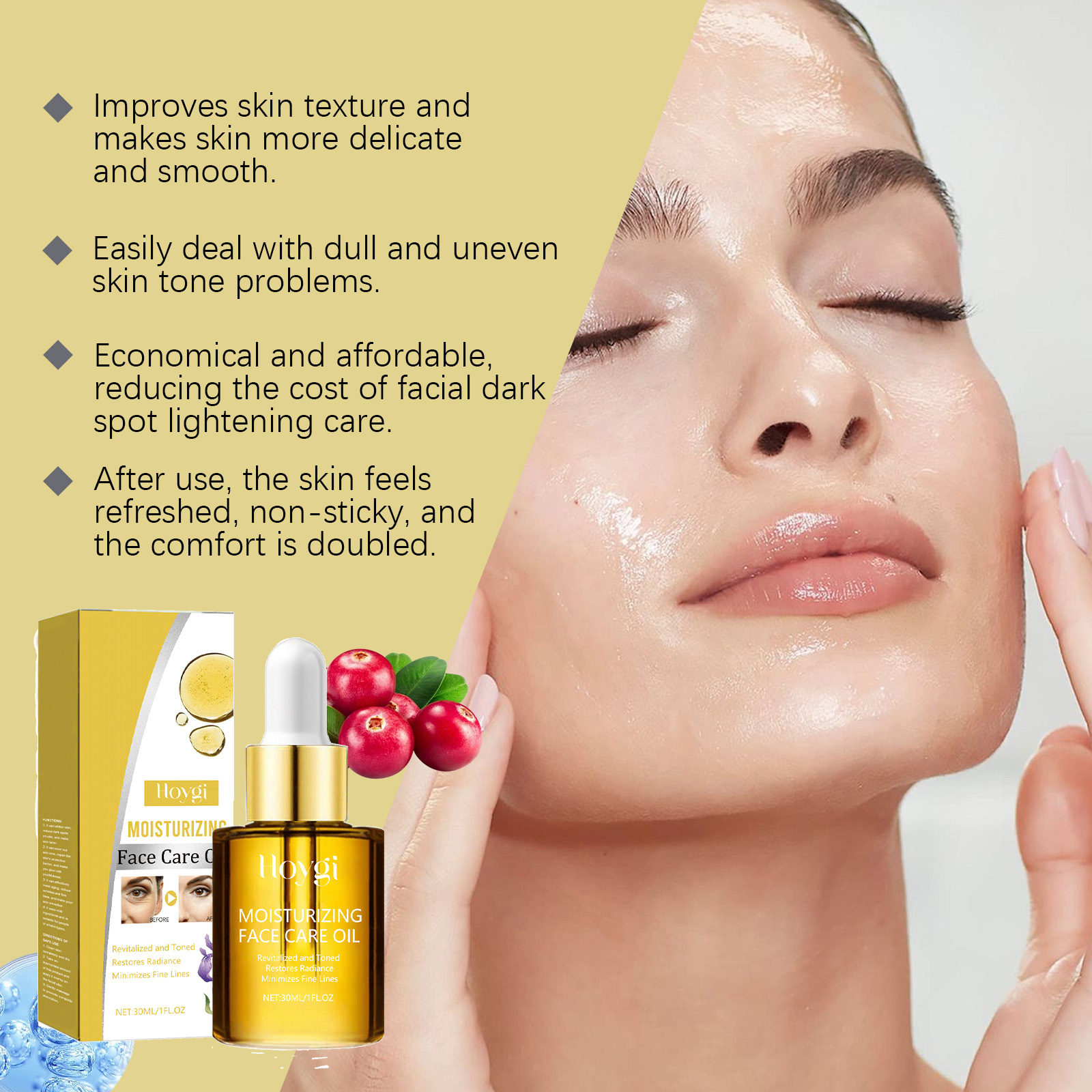 Hoygi Facial Care Essential Oil, Gently Moisturizes, Moisturizes, Tightens, Hydrates, Brightens, Hydrates And Tender Skin Essence - Image 4