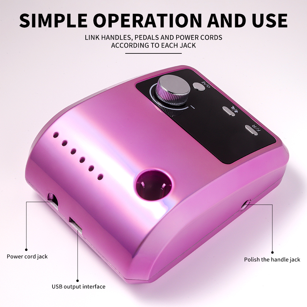 Electric Nail Drill Professional - 45000 RPM Nail File Kit Machine With LCD Display, Hand & Foot Control Low Noise For Acrylic, Gel Nails, Manicure & Pedicure - Salon & Home Use - Image 4