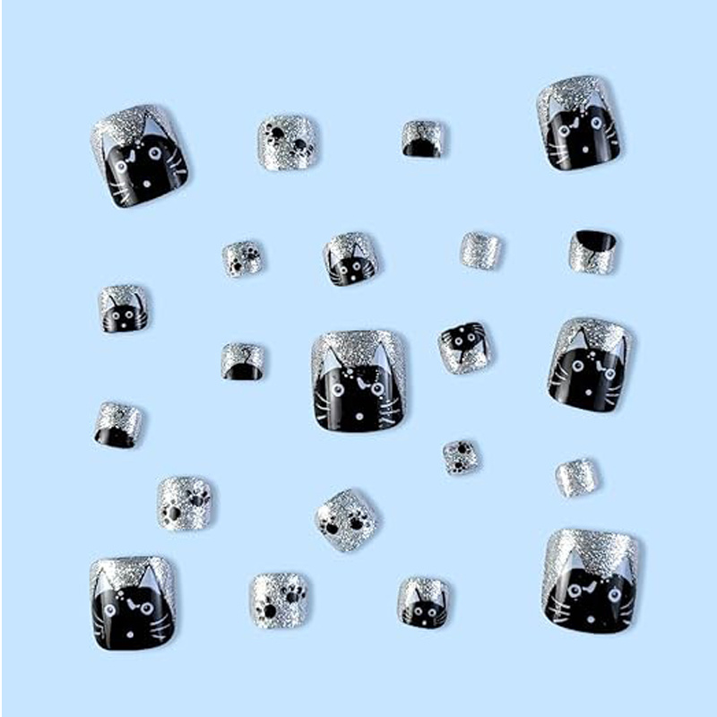 24PCS Press On Nails Fake ToeNails,Stick On Nails,Artificial Fake Toe Nail Set - Image 7
