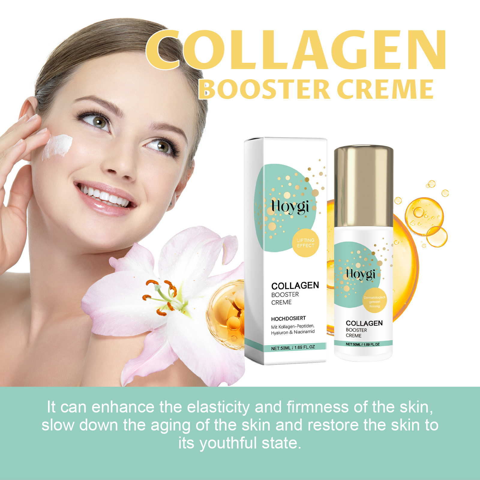 Hoygi Collagen Booster Creme, Reduce Wrinkles Repair Skin Barrier Firming Hydrating Smoothing Cream - Image 4