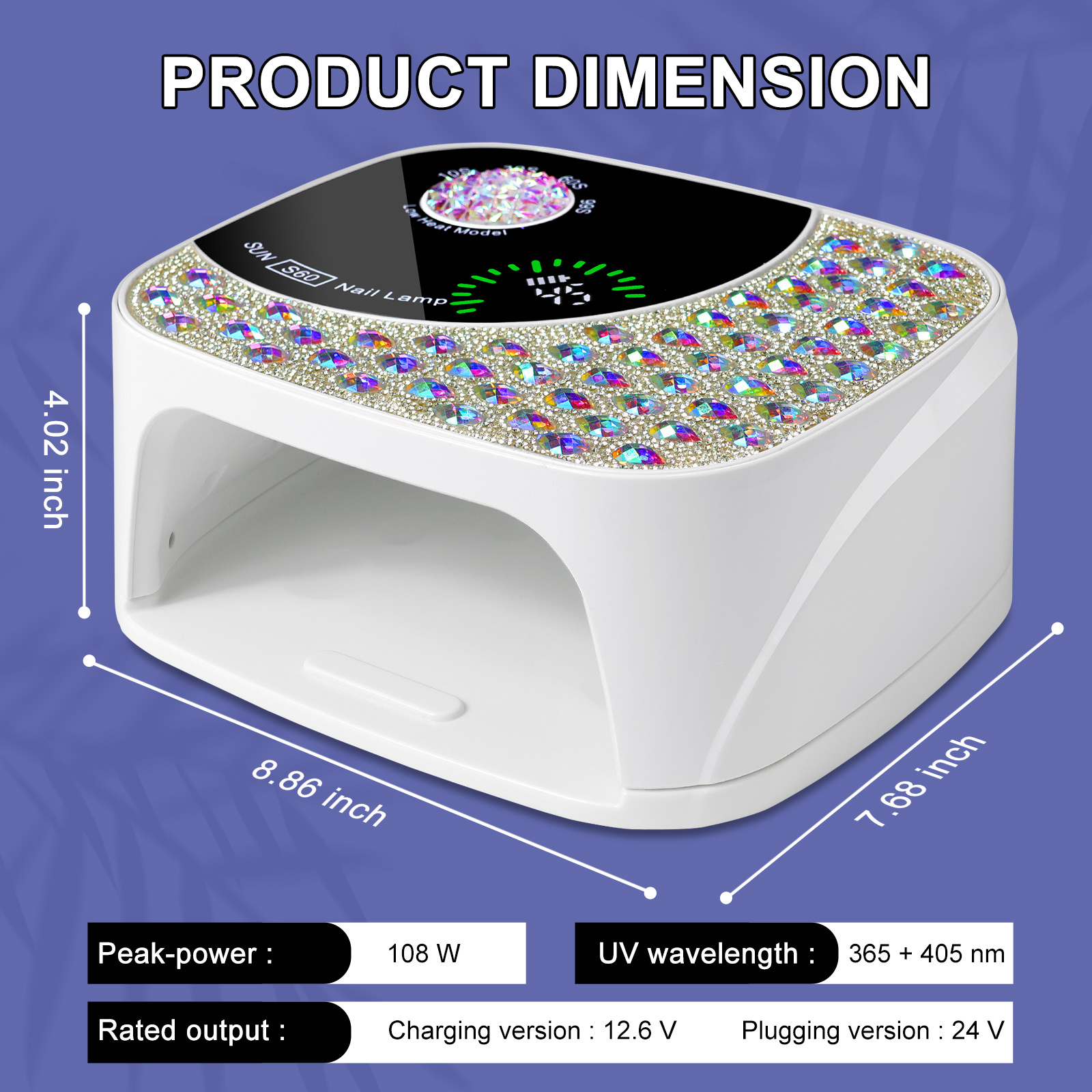 Professional UV LED Nail Lamp For Gel Nails, Cordless Nail Lamp Rechargeable Nail Dryer For Gel Polish, UV Curing Light With 4 Timer & Automatic Sensor, UV Light Lamp For Nail Art Salon At Home - Image 5