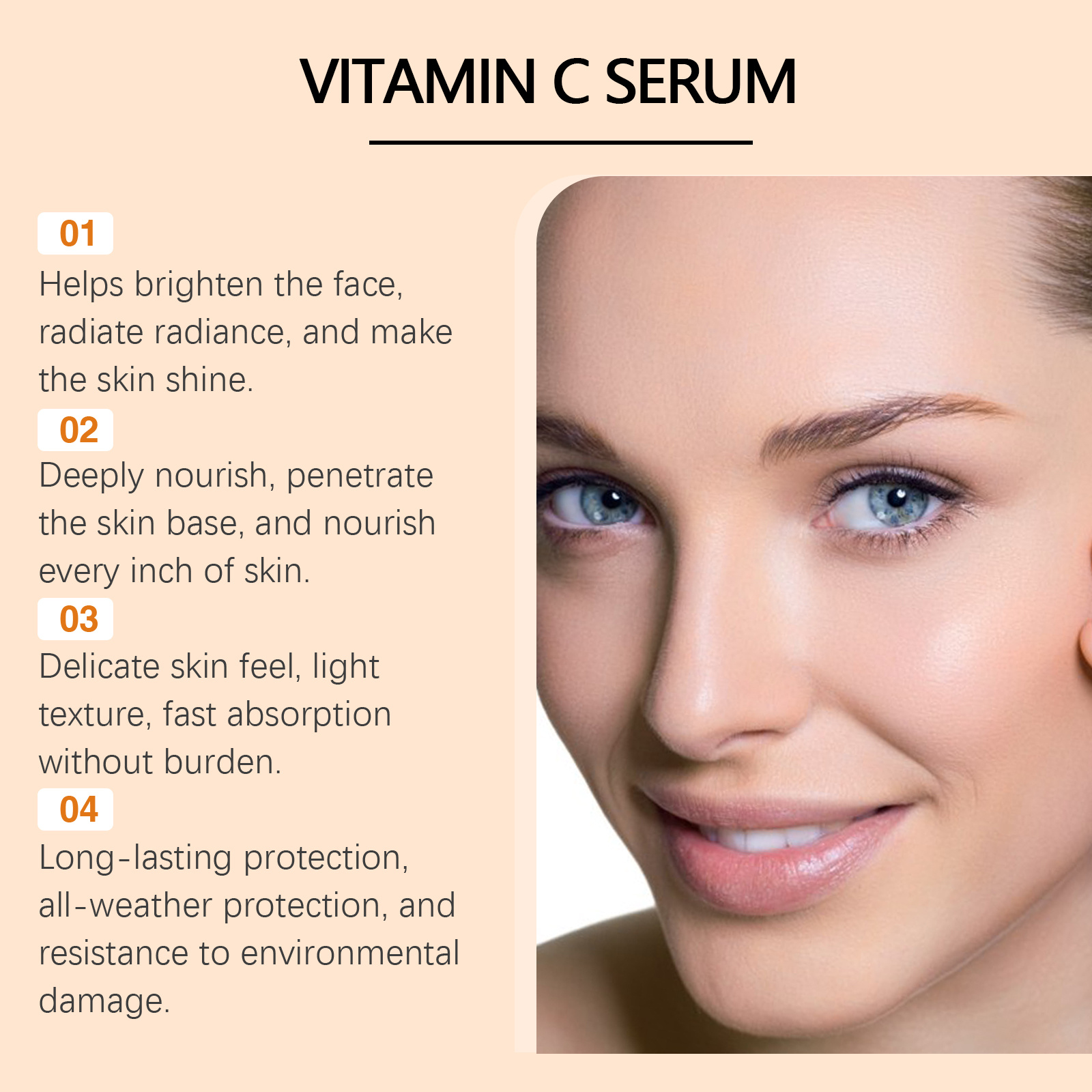 Ouhoe Vitamin C Brightening Essence Hydrates, Tightenes And Tightenes Delicate Skin And Pores - Image 3