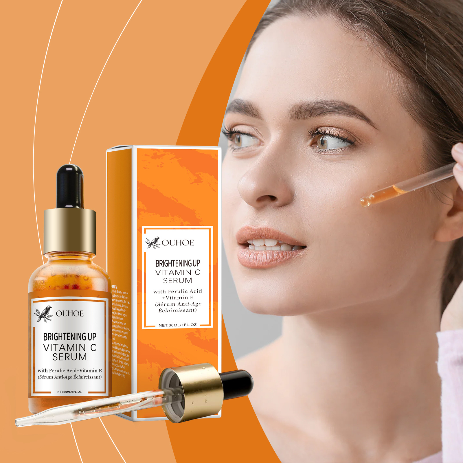 Ouhoe Vitamin C Brightening Essence Hydrates, Tightenes And Tightenes Delicate Skin And Pores - Image 7