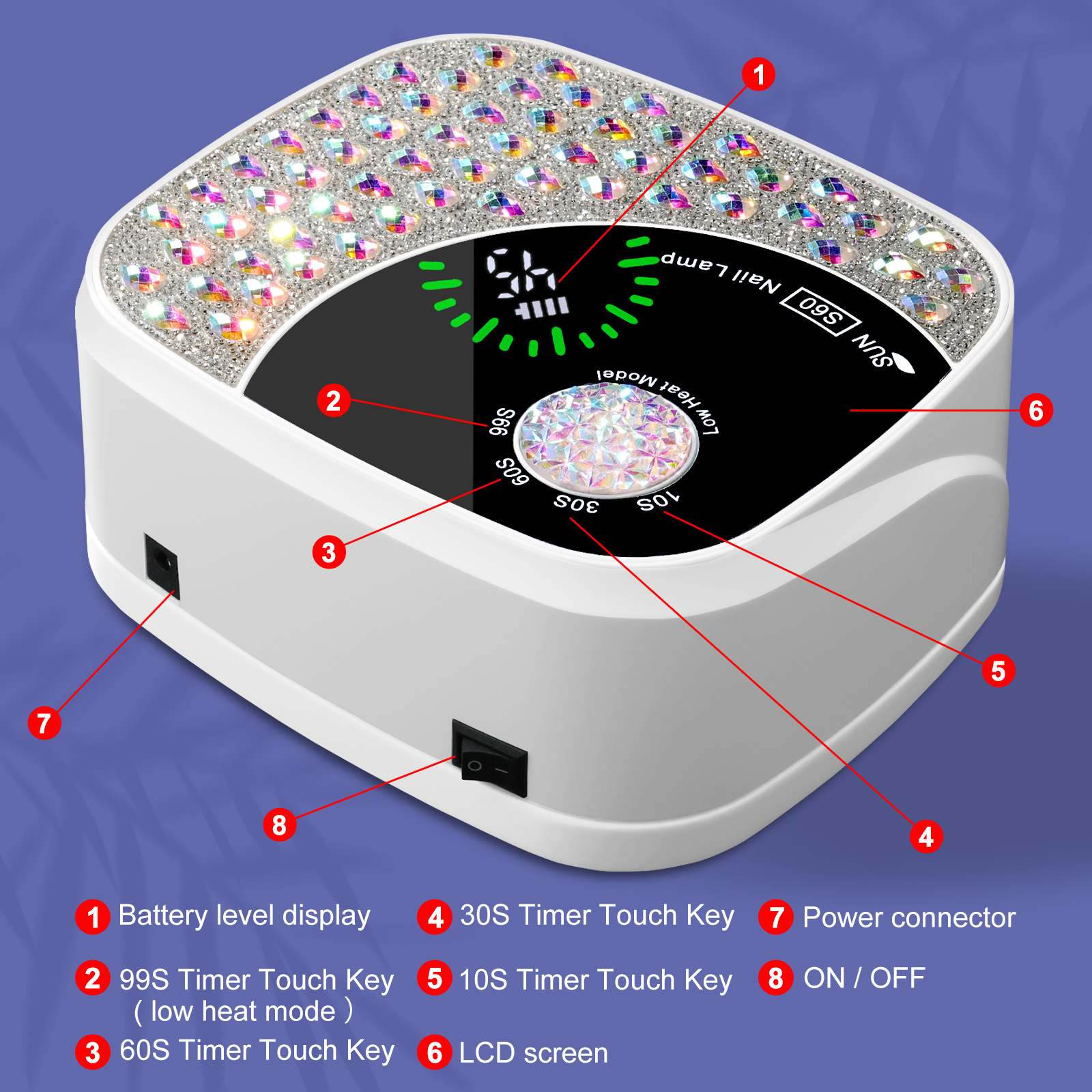 Professional UV LED Nail Lamp For Gel Nails, Cordless Nail Lamp Rechargeable Nail Dryer For Gel Polish, UV Curing Light With 4 Timer & Automatic Sensor, UV Light Lamp For Nail Art Salon At Home - Image 4