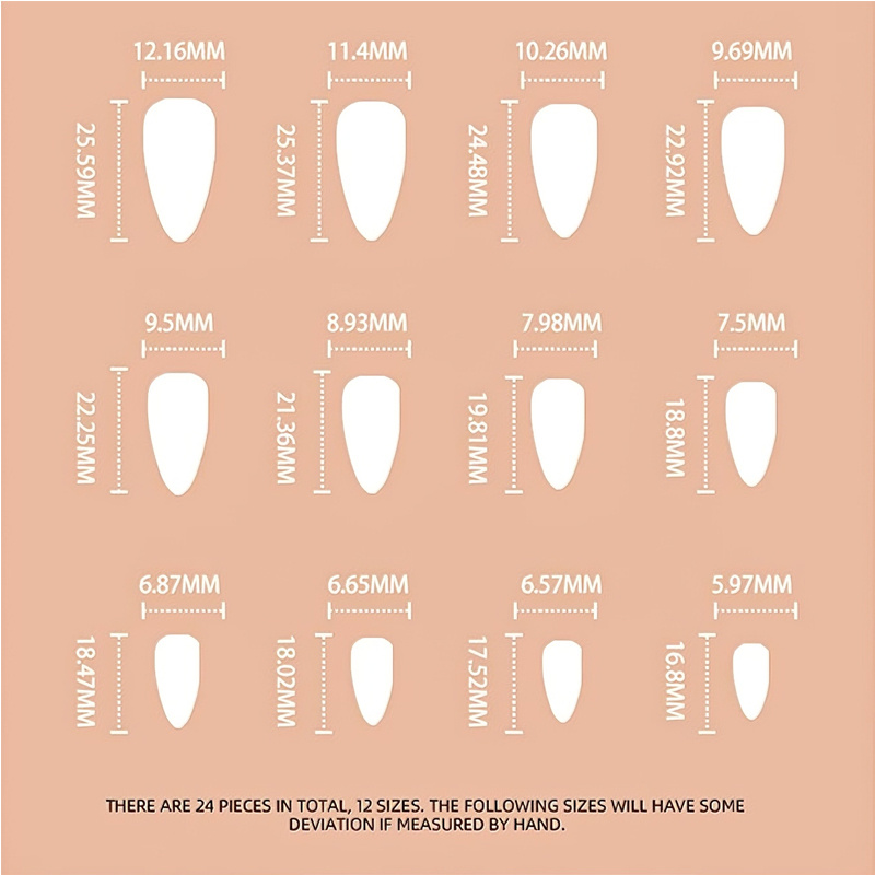 24 PCS Green Star Nail Art, Length Long Water Pipe Fake Nails, Had Nail Tips False Nail - Image 6