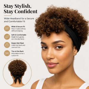 Human Hair, Brown Short Curly Wig, No Glue Required, Fluffyand Curly, Specially Designed For Black Women, Ultra-comfortable Ice Silk Texture, Highly Elastic.