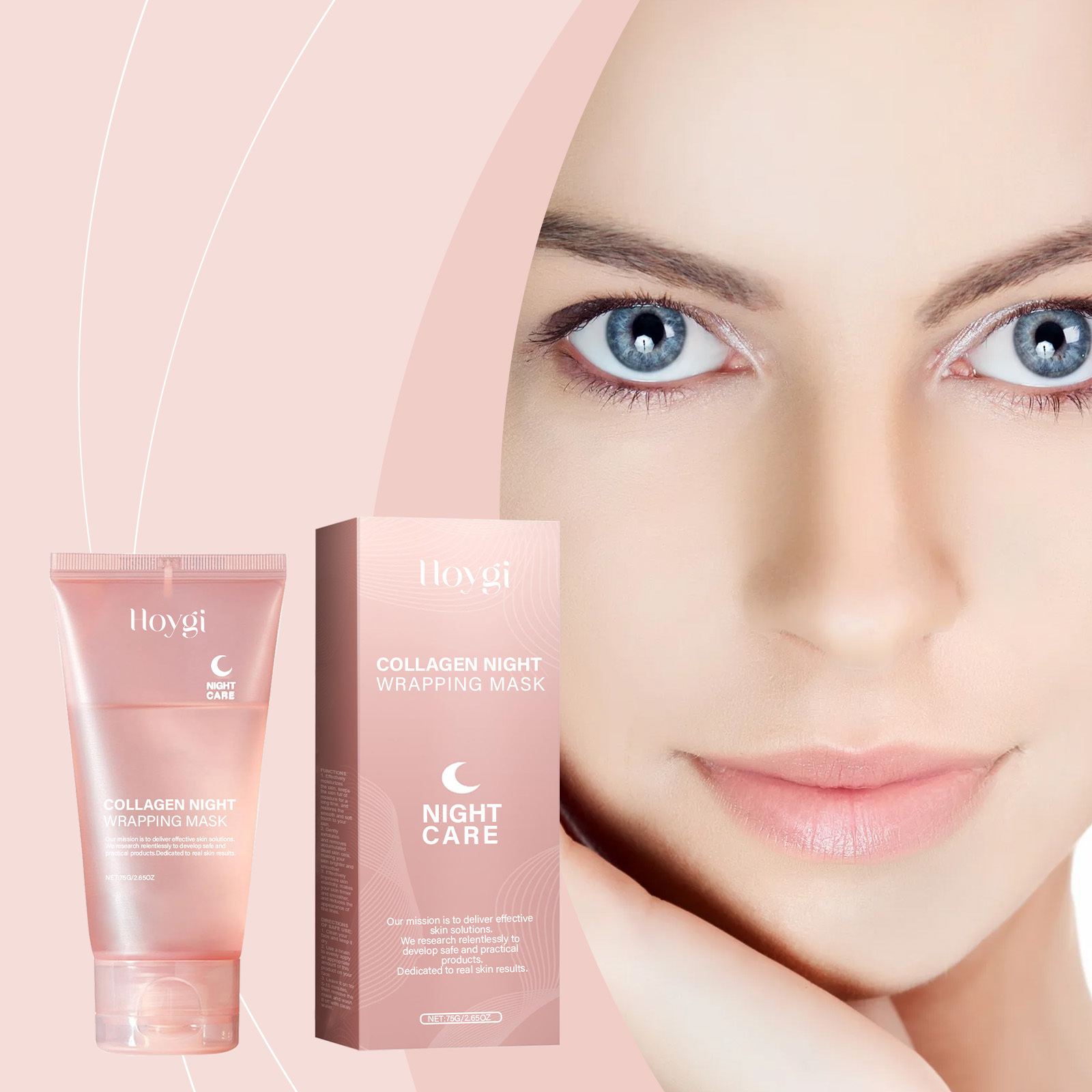Hoygi Collagen Tear Mask, Gentle Cleansing, Exfoliating, Moisturizing, Moisturizing, Skin Care And Brightening Mask - Image 4