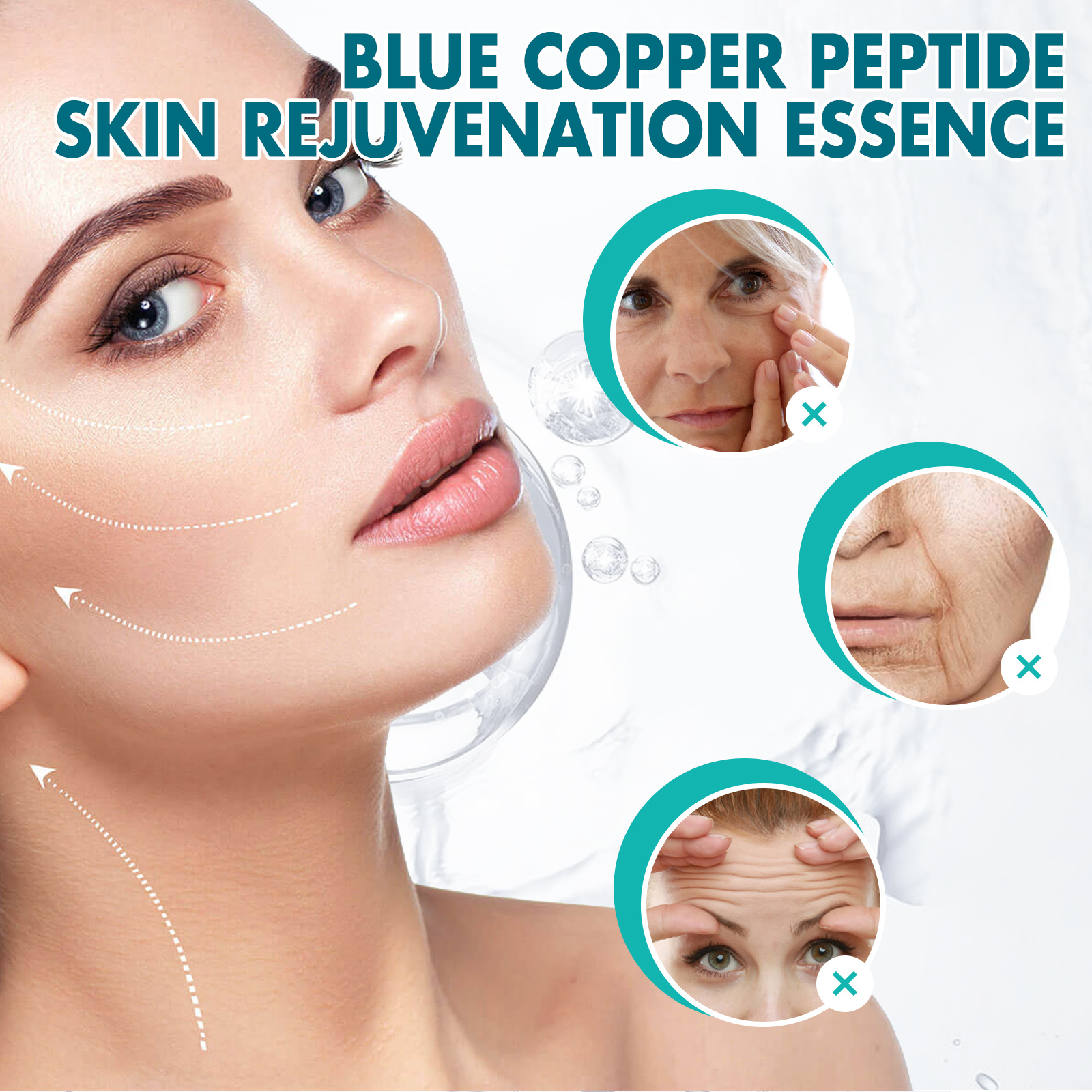 EELHOE Blue Copper Peptide Skin Rejuvenation Essence, Firming Skin Carry Bright Color Of Skin Refreshing Skin Facial Essence - Image 3