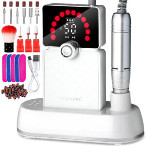 Nail Drill, Portable Electric Nail File 50000RPM, Rechargeable Nail Drill Professional With Bits & Base, For Acrylic Gel Nails, E-File Machine, Manicure Polishing, For Salon Home