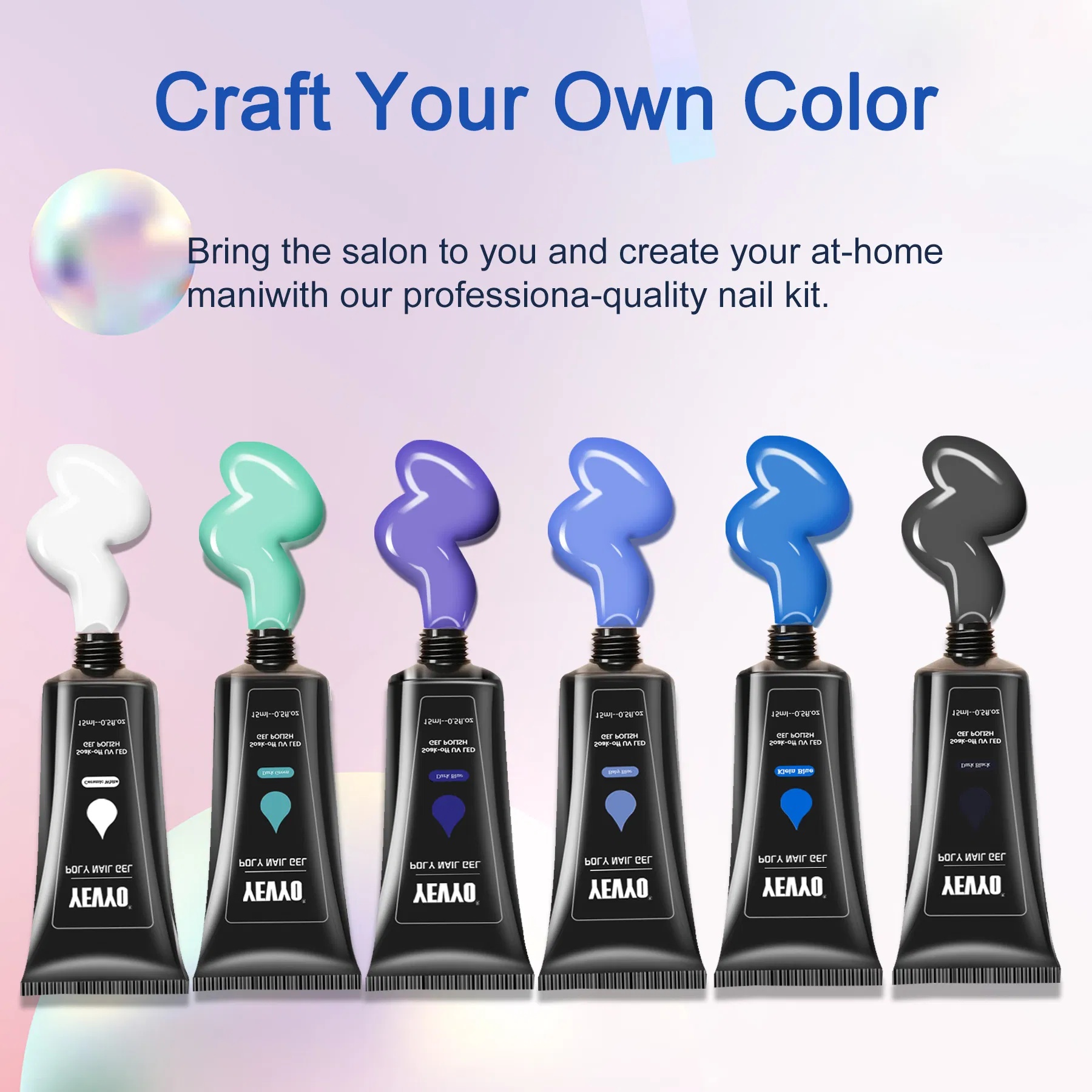 6 PCS Polygel Nail Kit With UV Nail Lamp, Slip Solution, Top Base Coat, Builder Nails Art Tools For Beginners - Image 5