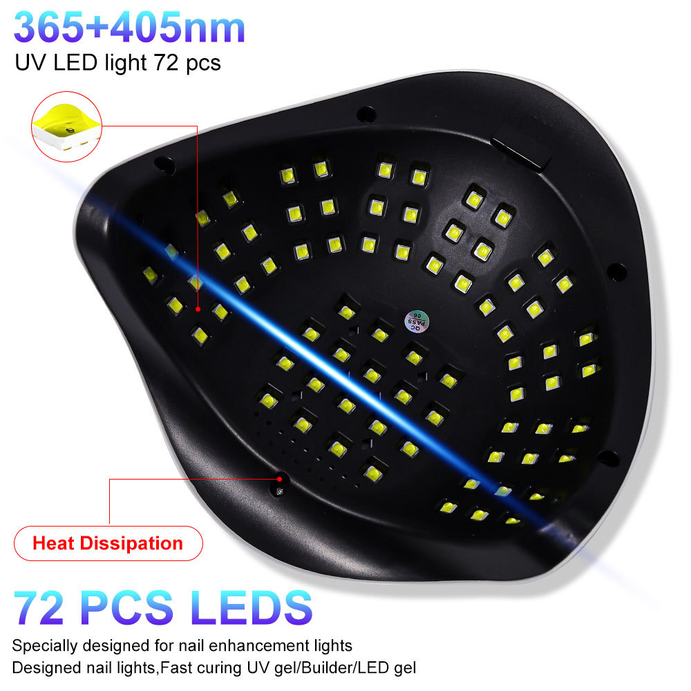 UV LED Nail Lamp, Nail Dryer For Gel Polish With 72Pcs-81Pcs Lamp Beads And Automatic Sensor 4 Timer Setting Professional Nail Art Tools - Image 7