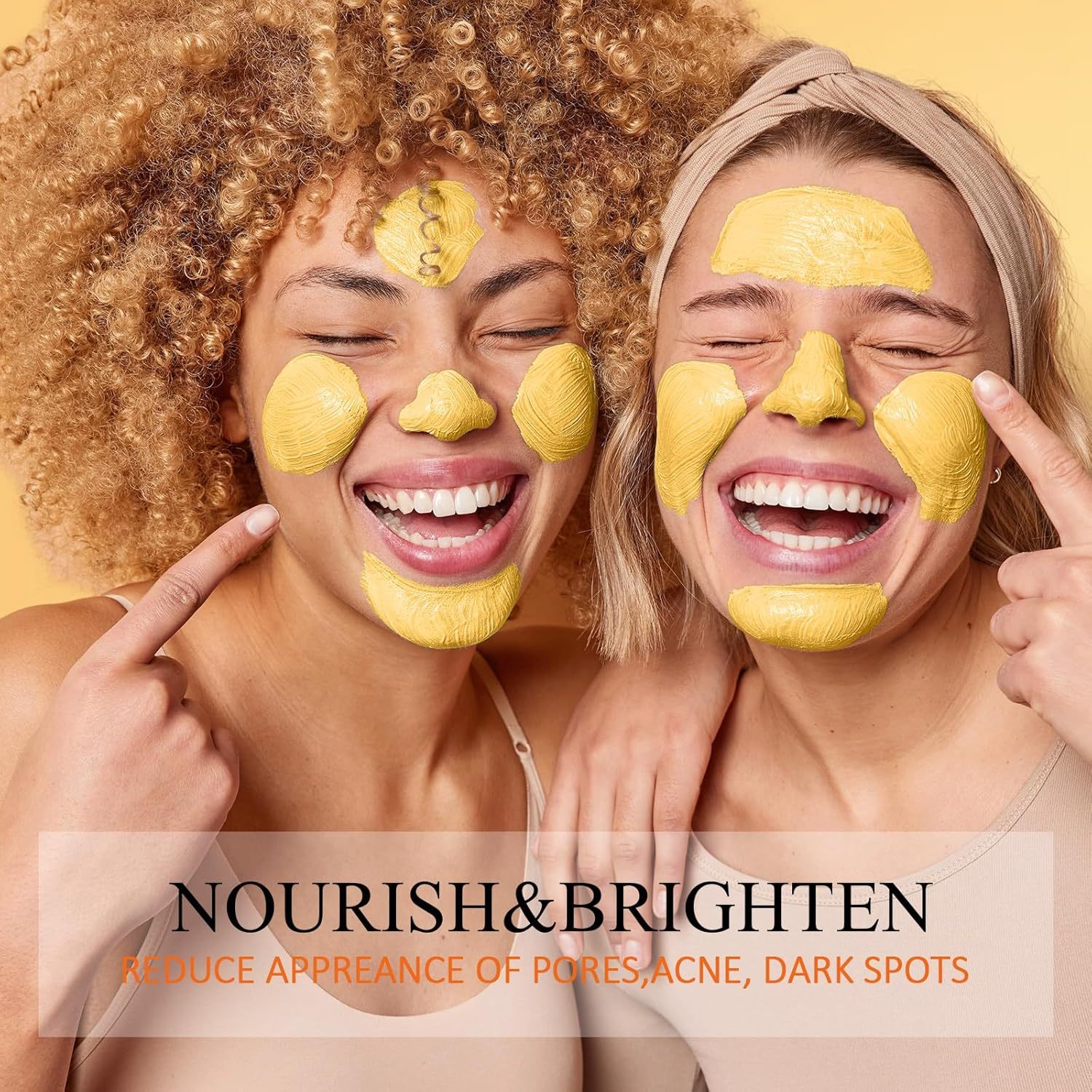 Turmeric Vitamin C Clay Mask With Kaolin Clay For Dull & Blemish-Prone Skin, Deep Cleansing Facial Mask For Controlling Oil And Refining Pores - Image 5
