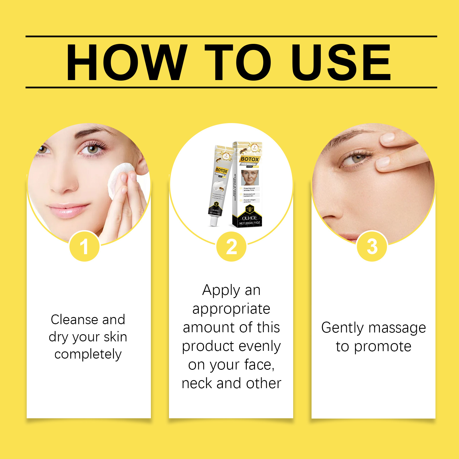 OUHOE Bee Venom Firming Cream, Moisturizes, Hydrates And Brightens The Complexion, Firming And Softening The Skin Care Moisturizing Cream - Image 3