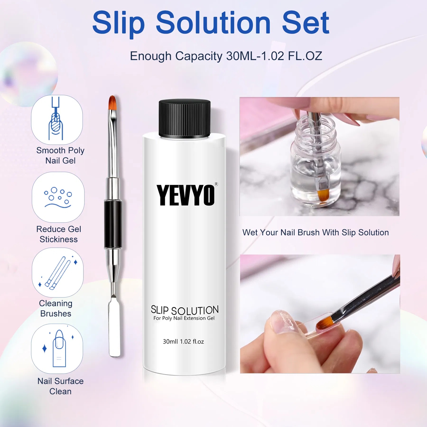 6 PCS Polygel Nail Kit With UV Nail Lamp, Slip Solution, Top Base Coat, Builder Nails Art Tools For Beginners - Image 2