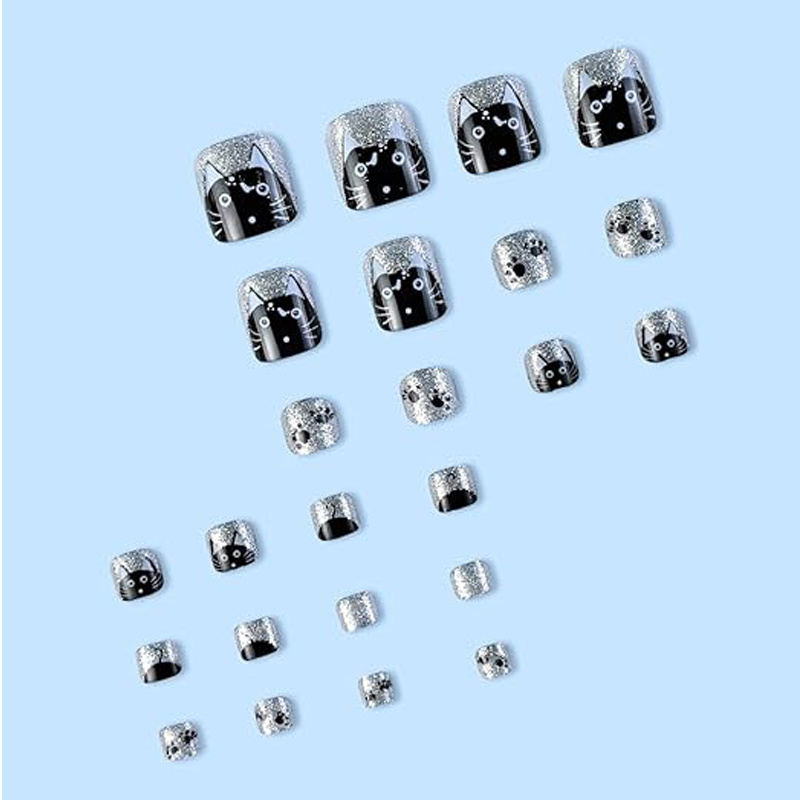 24PCS Press On Nails Fake ToeNails,Stick On Nails,Artificial Fake Toe Nail Set - Image 3