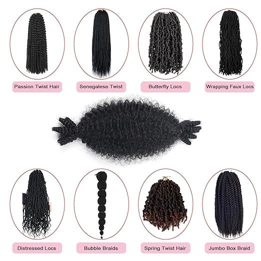 22 Inch Soft Springy Afro Twist Hair Pre-Separated Spring TwistFor Soft Faux Locs Crochet Synthetic Hair Extensio Syntheticwigs N For Women Curly Hair Wig Ready To Wear 3in1 Half WigSynthetic Wigs - Image 6